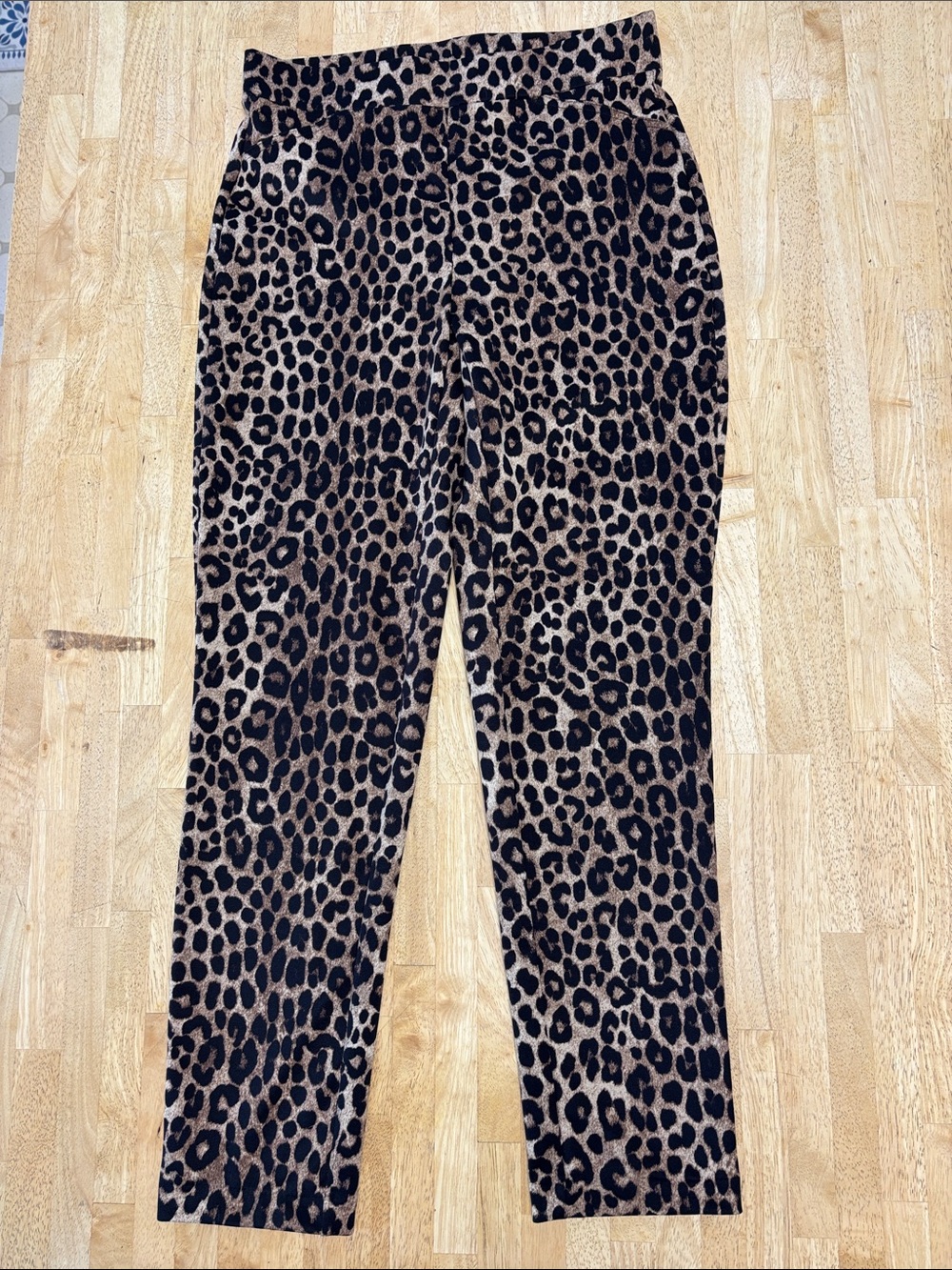 Michael Kors Leopard Print Pants in Black and Brown